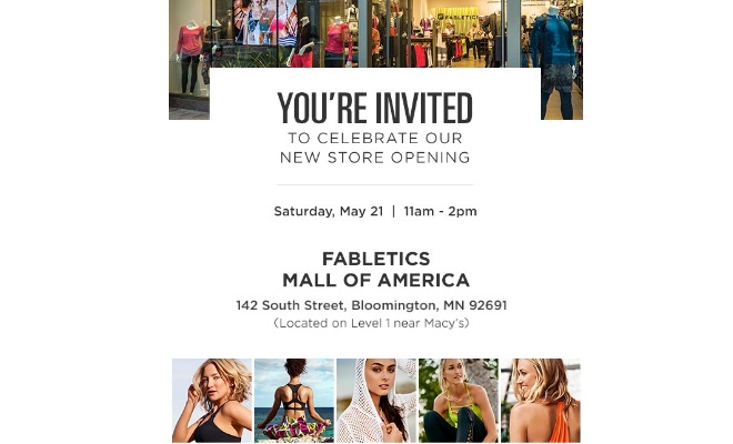 Save the Date: FABLETICS TO HOST GRAND OPENING EVENT AT THE MALL OF AMERICA